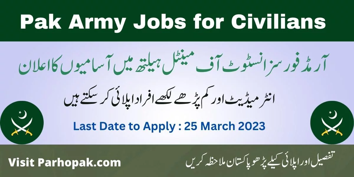 Pak Army AFIMH Civilian Jobs 2023