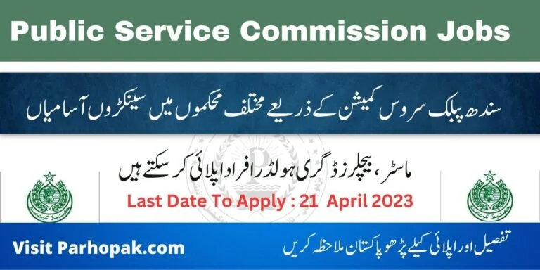 Sindh Public Service Commission SPSC Jobs 2023