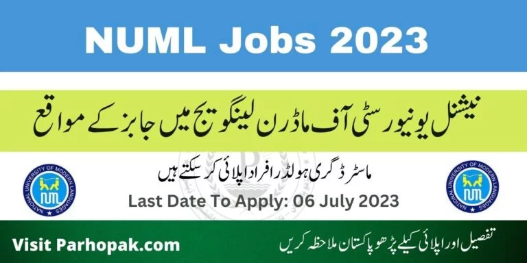 NUML Jobs 2023 download application form