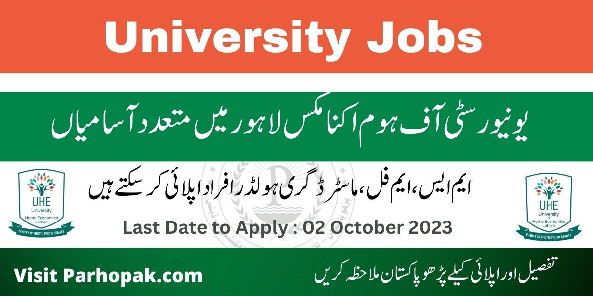 University of Home Economics Lahore Jobs 2023