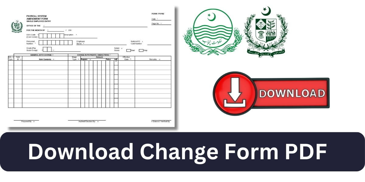 Change Form PDF for Payroll Amendment System