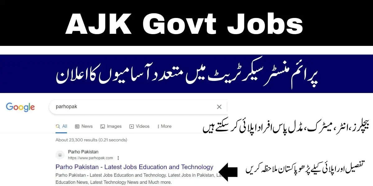 PM Secretariat AJK Jobs 2024