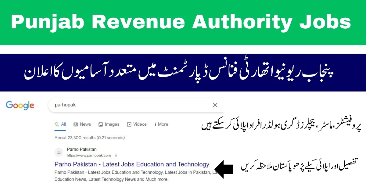 Punjab Revenue Authority Jobs 2024
