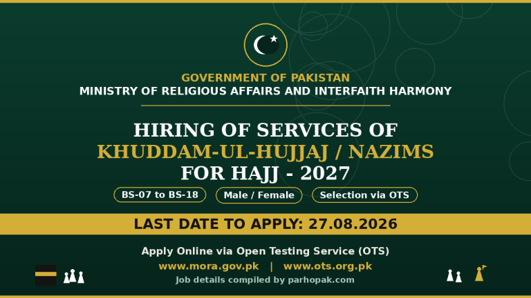 OTS Khuddam-ul-Hujjaj Nazims Jobs for Hajj 2027