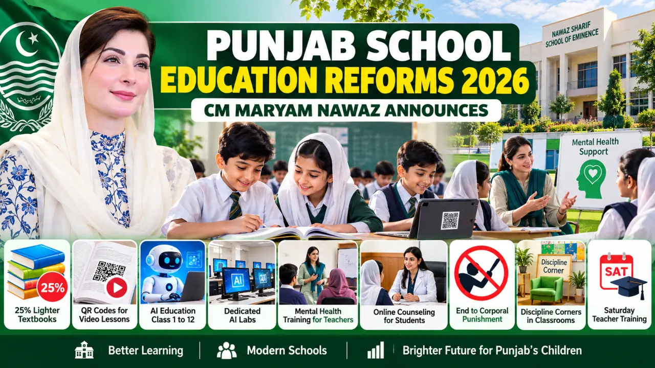 Maryam Nawaz Announces AI, Mental Health Training and Lighter Textbooks