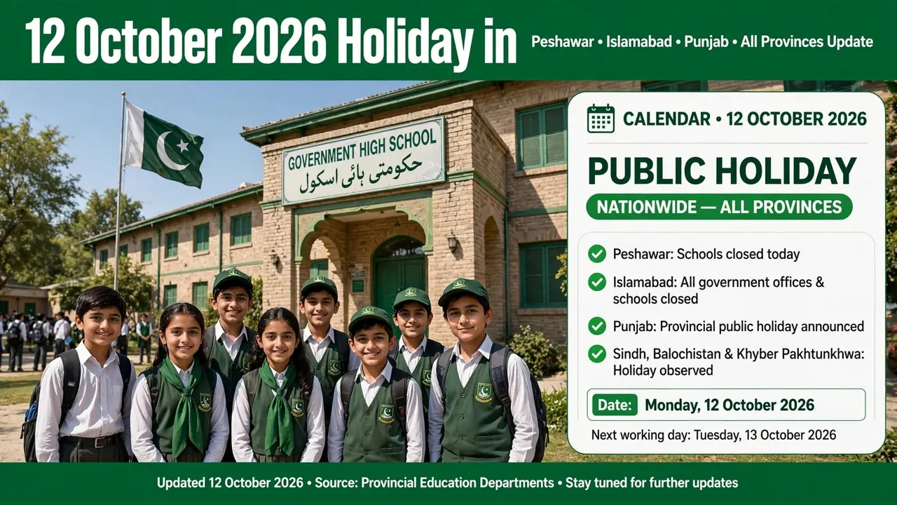 12 October 2026 Holiday in Pakistan